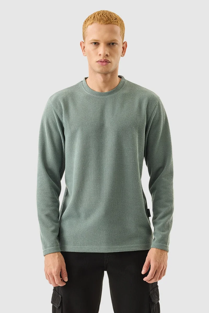 سنيتش تيشيرت أخضر بقصة عادية ونقش